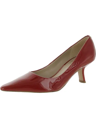 Sam Edelman Bianka Womens Laceless Pointed Toe Kitten Heels In Red