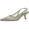 Sam Edelman Bianka Womens Mesh Kitten Heel Slingback Heels In Multi