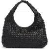 Sam Edelman Bianka Woven Leather Hobo Bag In Black