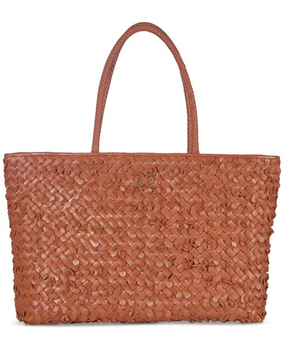 Sam Edelman Bianka Woven Tote In Cognac