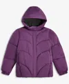 Sam Edelman Big Girls Mermaid Quilt Solid Puffer Jacket In Purple