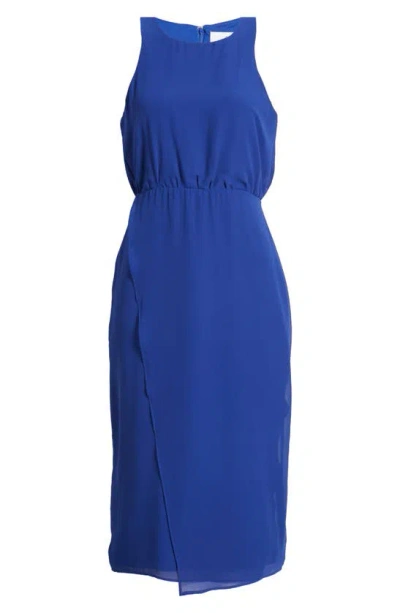 Sam Edelman Blouson Bodice Midi Dress In Cobalt