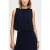Sam Edelman Blouson Crop Top In Blue