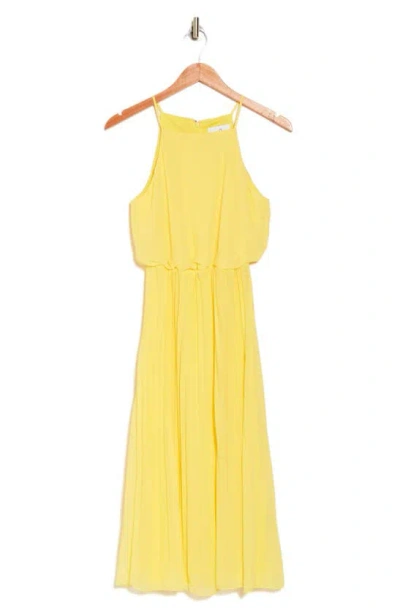 Sam Edelman Blouson Pleated Dress In Yellow