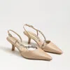 Sam Edelman Bonnie Slingback Pointed Toe Pump In Beige