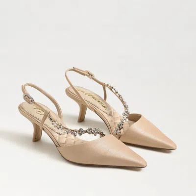 Sam Edelman Bonnie Slingback Pump Ecru Beige Silk