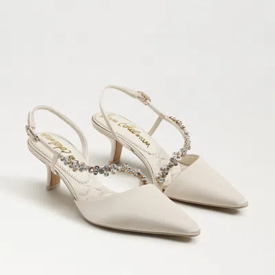 Sam Edelman Bonnie Slingback Pump Modern Ivory Satin In White