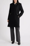 Sam Edelman Bouclé Longline Coat In Black