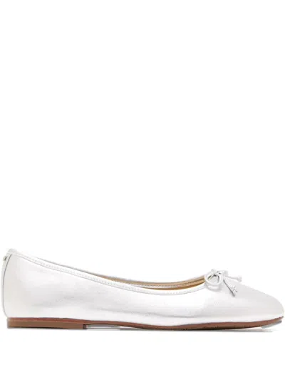Sam Edelman Bow-detail Ballerine Shoes In Silver