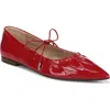 Sam Edelman Bri Mary Jane Pointed Toe Flat In Begonia Red