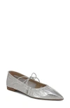 Sam Edelman Bri Mary Jane Pointed Toe Flat In Soft Silver
