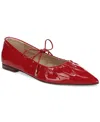 Sam Edelman Bri Mary Jane Pointed Toe Flat In Begonia Red
