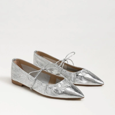 Sam Edelman Bri Mary Jane Pointed Toe Flat In Silver