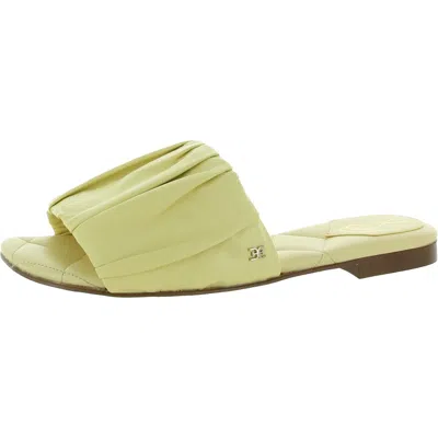 Sam Edelman Briar Womens Leather Open Toe Flat Sandals In Yellow