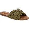 Sam Edelman Bridget Slide Sandal Moss Green Ribbon In Wild Moss
