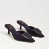 Sam Edelman Brit Glow Kitten Heel Mule Winter Violet Fabric In Purple