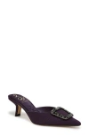 Sam Edelman Brit Glow Kitten Heel Mule Winter Violet Fabric In Purple