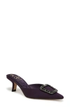 Sam Edelman Brit Glow Kitten Heel Mule Winter Violet Fabric In Winter Violet