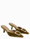 SAM EDELMAN BRIT JEWEL MULE IN CHARTEUSE