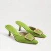 SAM EDELMAN SAM EDELMAN BRIT KITTEN HEEL MULE SYCAMORE GREEN SATIN