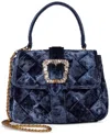 Sam Edelman Brit Top Handle Small Velvet Crossbody In Jewel Blue