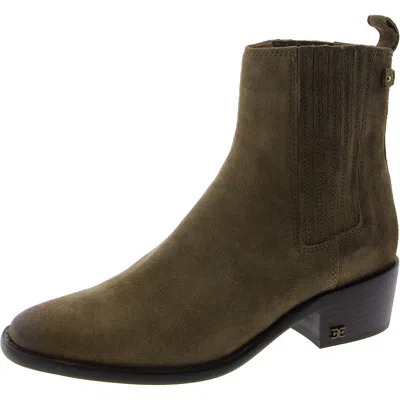 Sam Edelman Bronson Womens Suede Pull On Ankle Boots In Grey