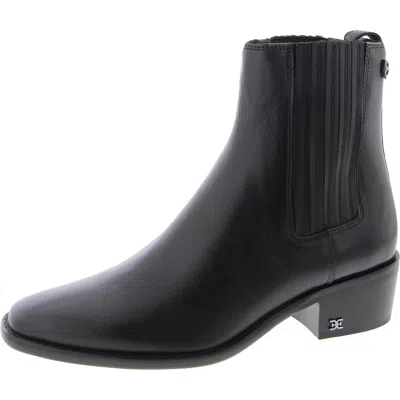 Sam Edelman Bronson Womens Suede Stacked Heel Ankle Boots In Black