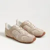 Sam Edelman Brookyln Lace Up Sneaker Cream Multi Mesh In Beige