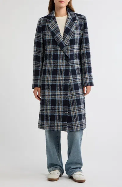 Sam Edelman Brushed Plaid Coat In Multi