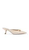 Sam Edelman Brynne Kitten Heel Mule Alpine Ivory Leather In Alpine Ivory