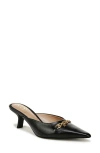 Sam Edelman Brynne Kitten Heel Mule Black Leather In Black