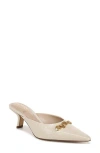 Sam Edelman Brynne Kitten Heel Mule Alpine Ivory Leather In Alpine Ivory