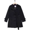 Sam Edelman Button Front Belted Trench Coat In Navy
