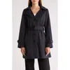 Sam Edelman Button Front Belted Trench Coat In Navys