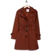 Sam Edelman Button Front Belted Trench Coat In Toasted Ginger
