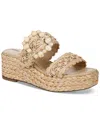 SAM EDELMAN CADANCE DOUBLE STRAP RAFFIA WEDGE PLATFORM SANDALS