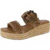 Sam Edelman Cadance Double Strap Raffia Wedge Platform Sandals In Multi