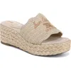 Sam Edelman Camila Platform Wedge Sandal Sandshell Raffia In Sandshell