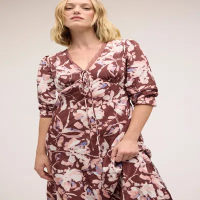 Sam Edelman Camila Midi Dress Bitter Chocolate Bloom In Brown