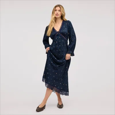 Sam Edelman Stretch Velvet Wrap Dress in Blue