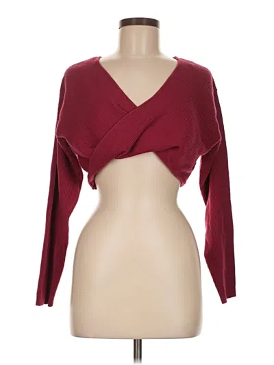 Pre-owned Sam Edelman Cardigan Sweater In Burgundy