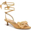 Sam Edelman Carla Lace Up Kitten Heel Sunflower Yellow Slik In Sunflower