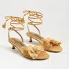 SAM EDELMAN SAM EDELMAN CARLA LACE UP KITTEN HEEL SUNFLOWER YELLOW SLIK