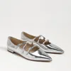 Sam Edelman Cass Pointed Toe Flat In Silver