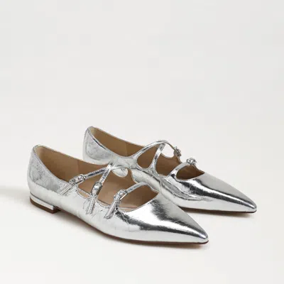Sam Edelman Cass Pointed Toe Flat In Silver