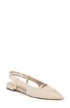Sam Edelman Cecilia Slingback Pointed Cap Toe Flat In Alpine Ivory