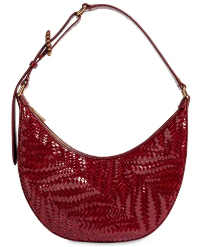 Sam Edelman Charli Woven Crescent Adjustable Small Shoulder Handbag In Red