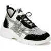Sam Edelman Chelsie Lace Up Knit Sneaker Black Multi Knit In Black Multi
