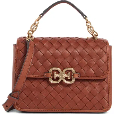 Sam Edelman Christy Woven Leather Top Hand Crossbody In Brown