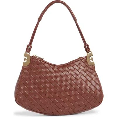 Sam Edelman Chrsty Woven Leather Shoulder Bag In Brown
